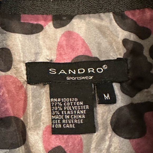 🔻FINAL PRICE🔻Sandro Dark Grey Chambray Denim-like Wide Lapel Jacket / Like New - Picture 14 of 16